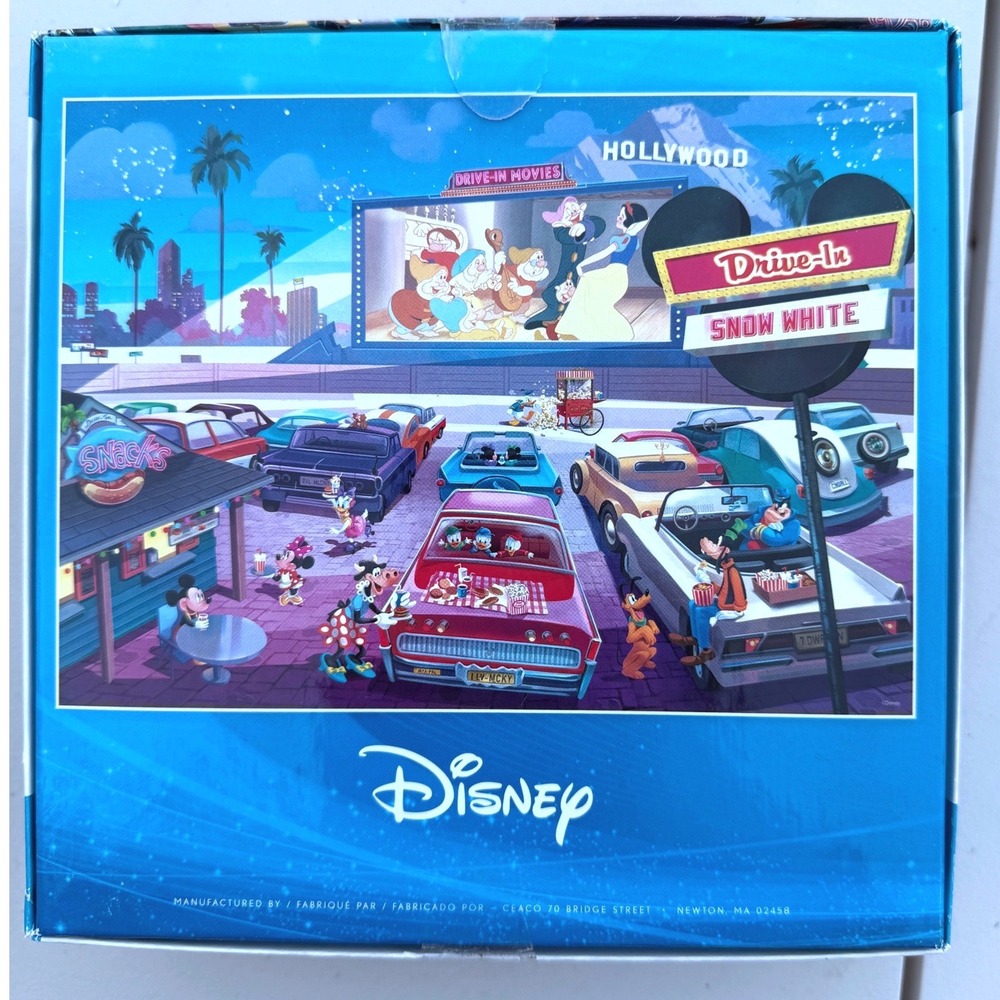Disney Drive-In Snow White Jigsaw Puzzle 1000 Piece Ceaco Mickey Minnie Sealed - Picture 9 of 9